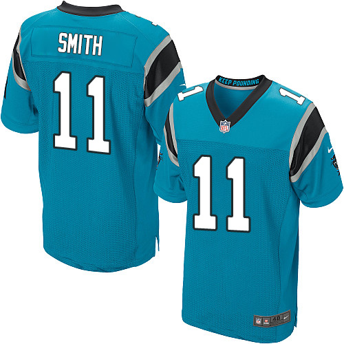 Nike Panthers #11 Torrey Smith Blue Alternate Men's Stitched NFL Elite Jersey - Click Image to Close
